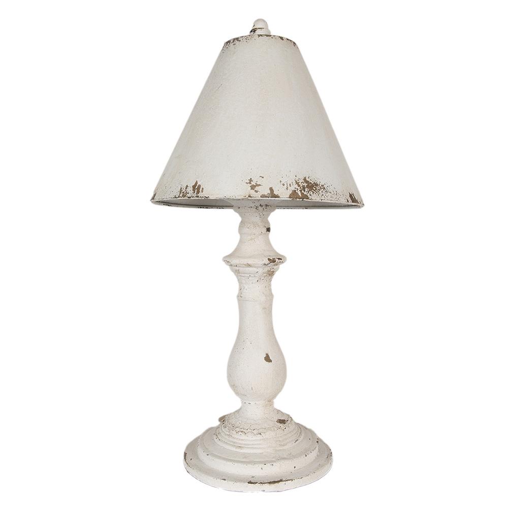 Clayre & Eef Tafellamp  Ø 26x55 cm Wit Ijzer Bureaulamp