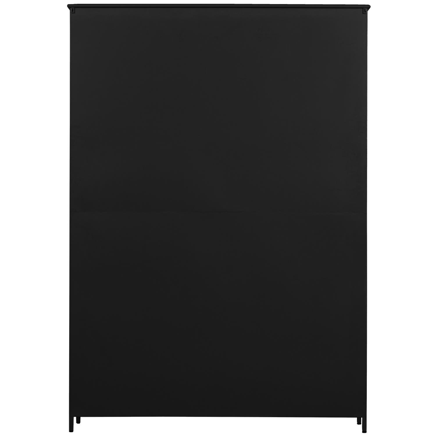 WOOOD 3-deurs vitrinekast XL Exhibit - Metaal - Zwart - 200x142x44 cm