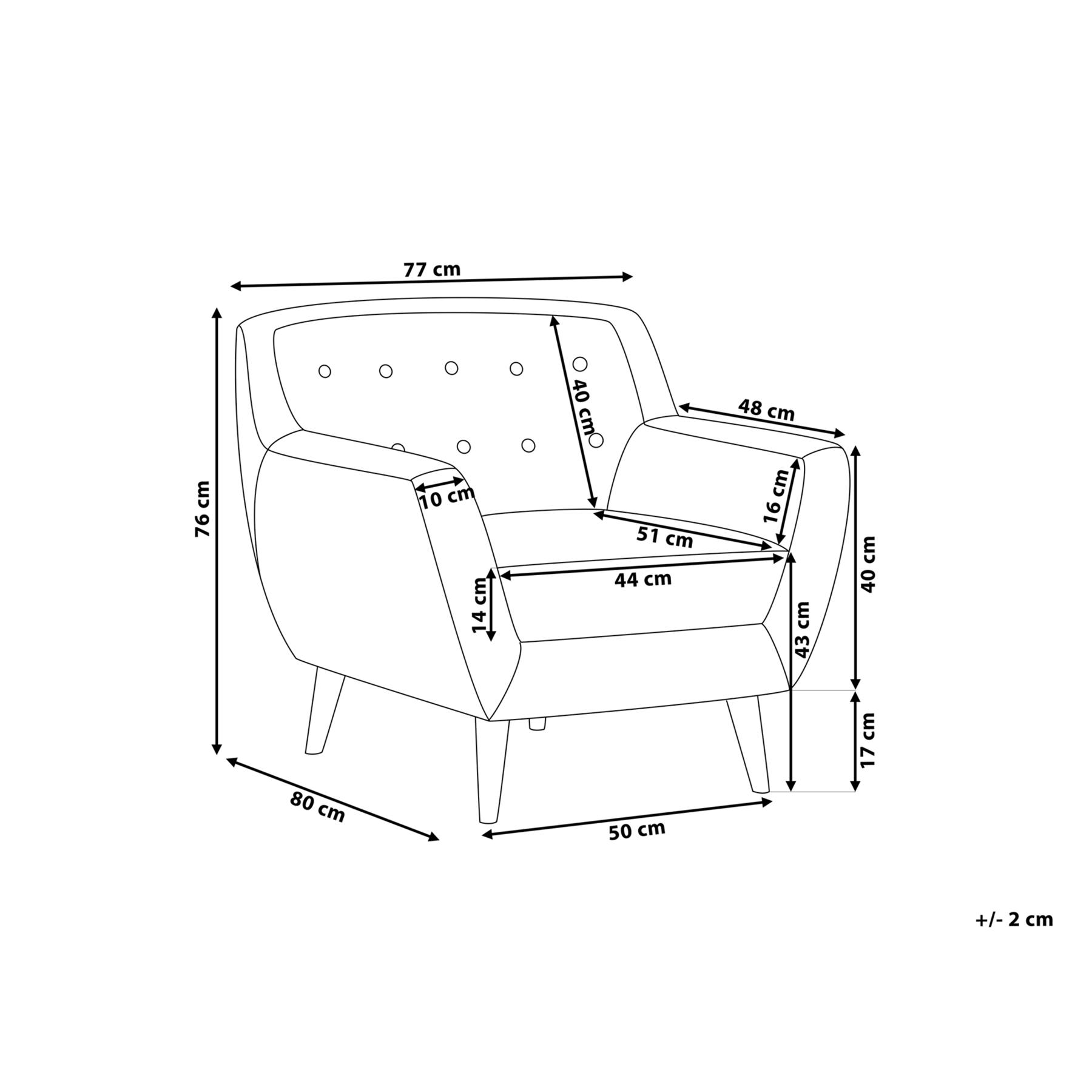 Beliani - MOTALA - Chesterfield fauteuil - Lichtbeige - Polyester