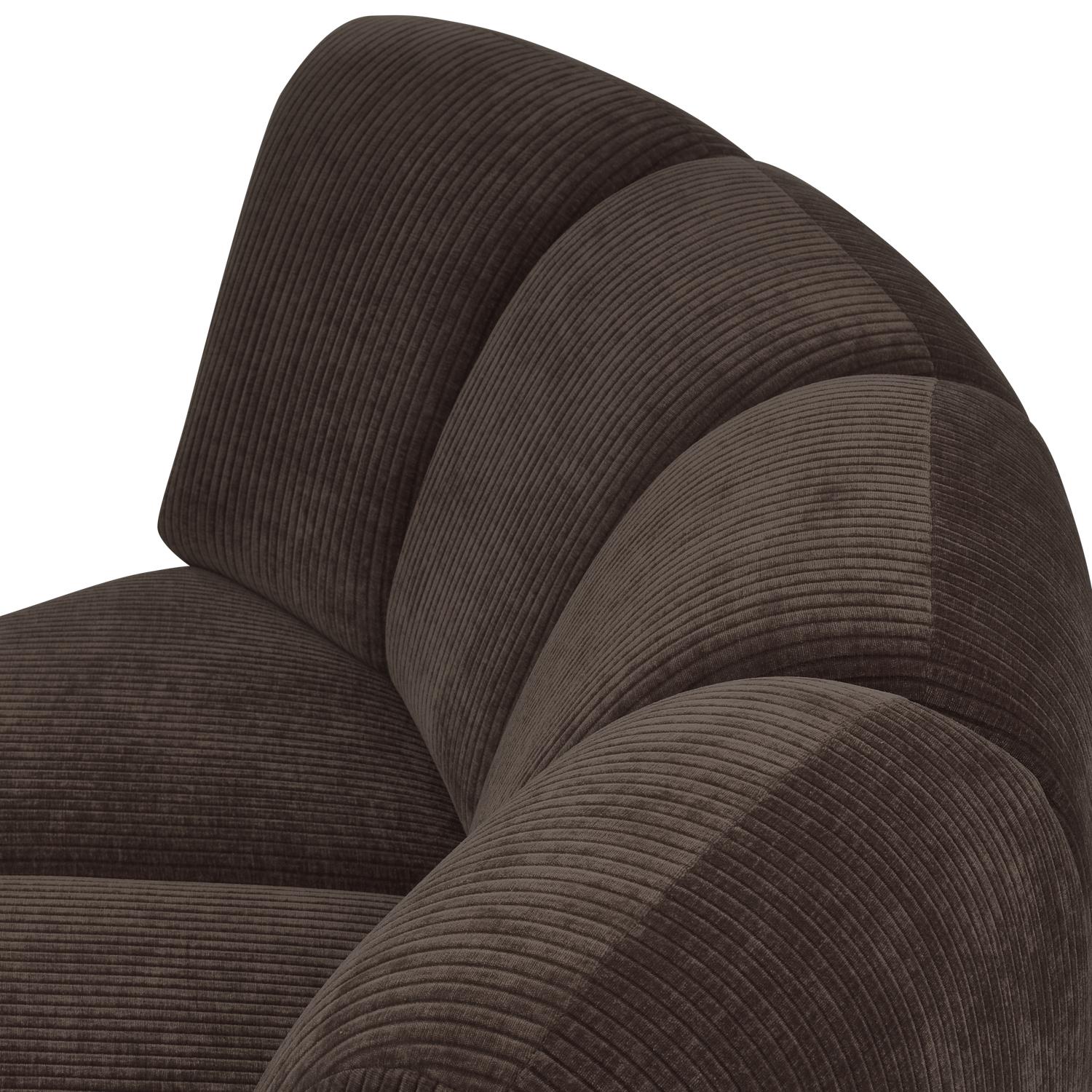 WOOOD Mojo Bank Hoekelement  - Ribstof - Bruin - 75x68x77