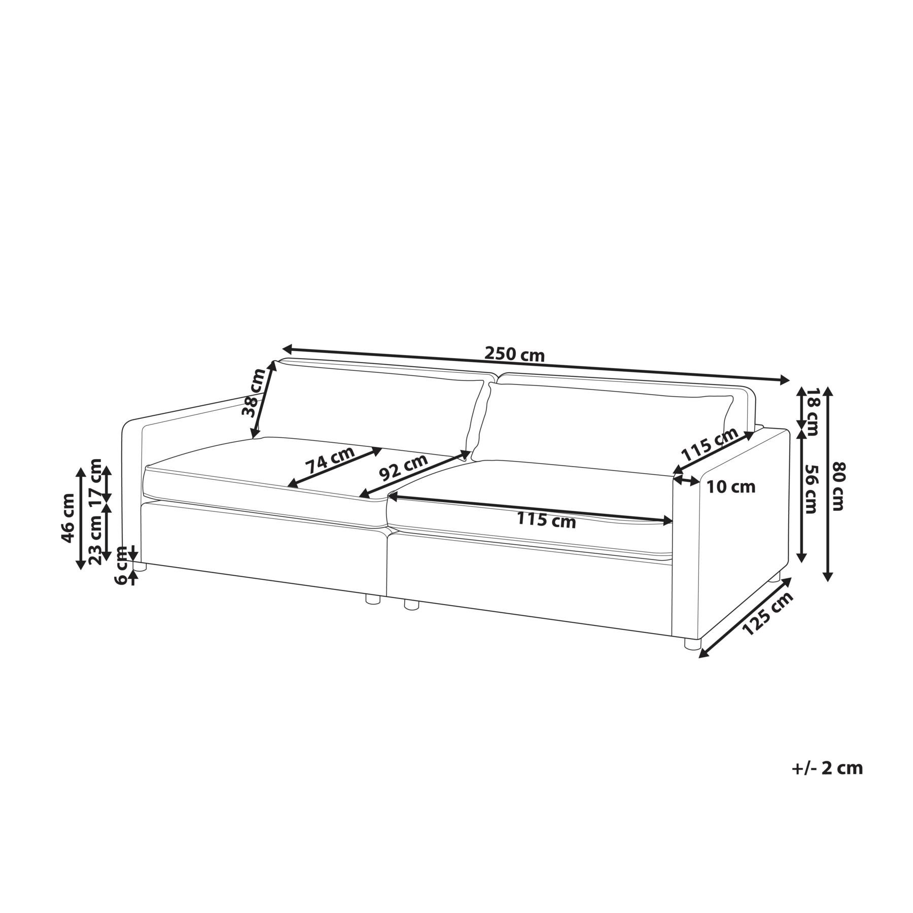 Beliani - VINSTRA - Driezitsbank - Grijs - Polyester