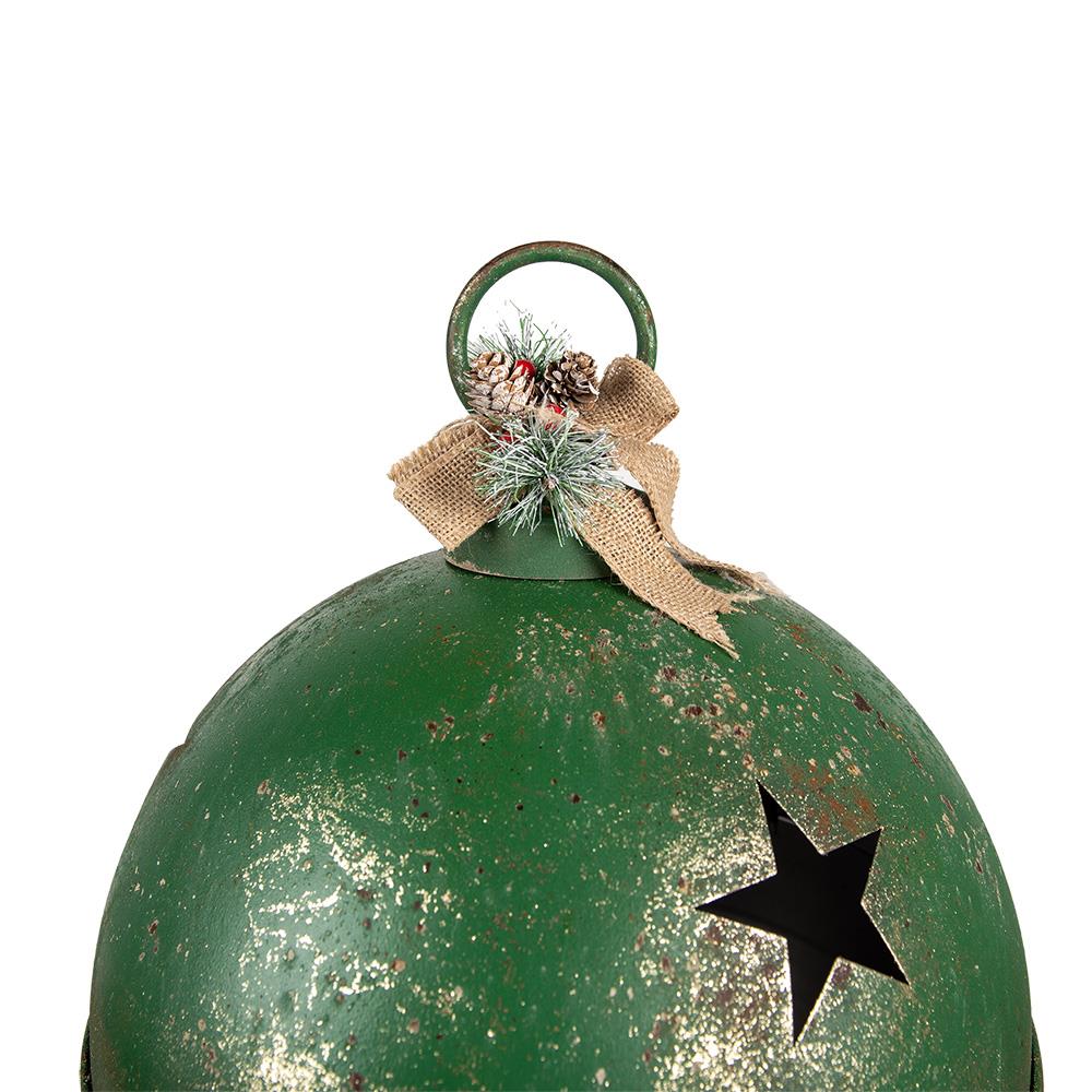 Clayre & Eef Kerstbal Ø 41x51 cm Groen Metaal Kerstdecoratie