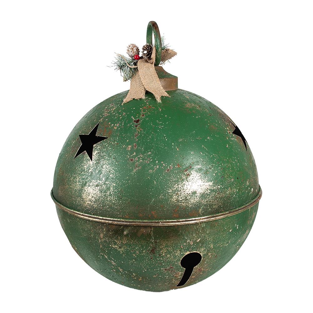 Clayre & Eef Kerstbal Ø 41x51 cm Groen Metaal Kerstdecoratie