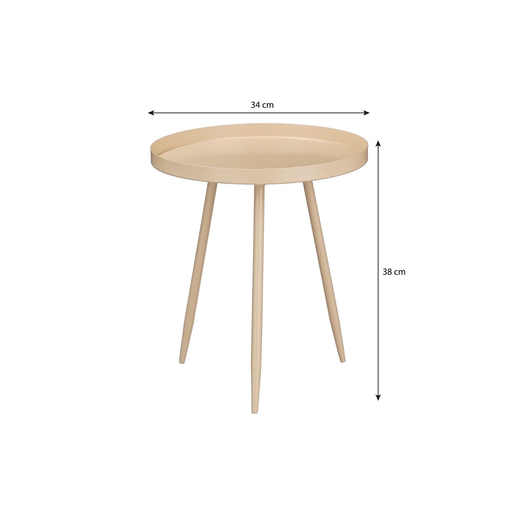 Mica Decorations Flores Bijzettafel - H38 x Ø34 cm - Beige