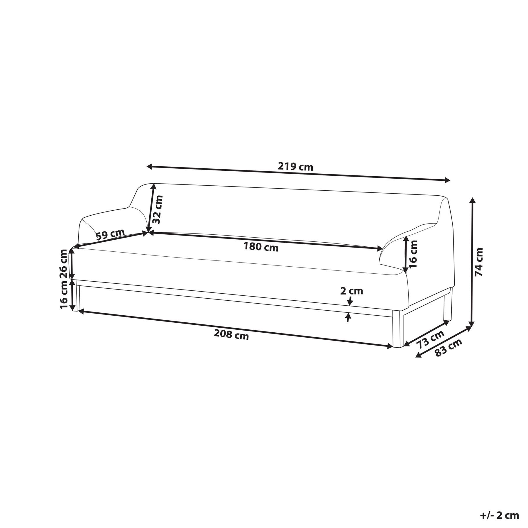 Beliani - SOSJO - Driezitsbank - Lichtbruin - Polyester