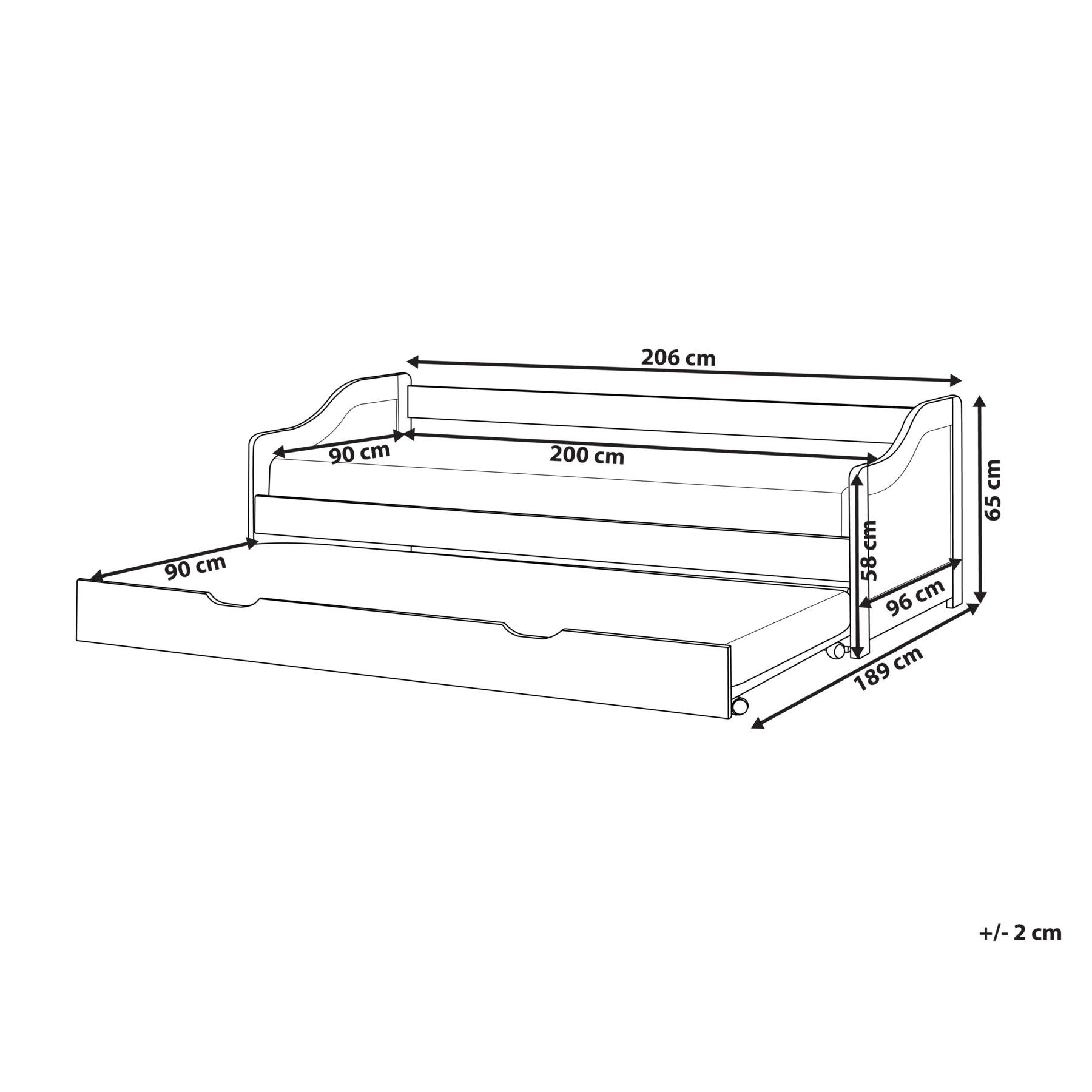 Beliani - LUNERAY - Onderschuifbed - Wit - 90 x 200 cm - Hout
