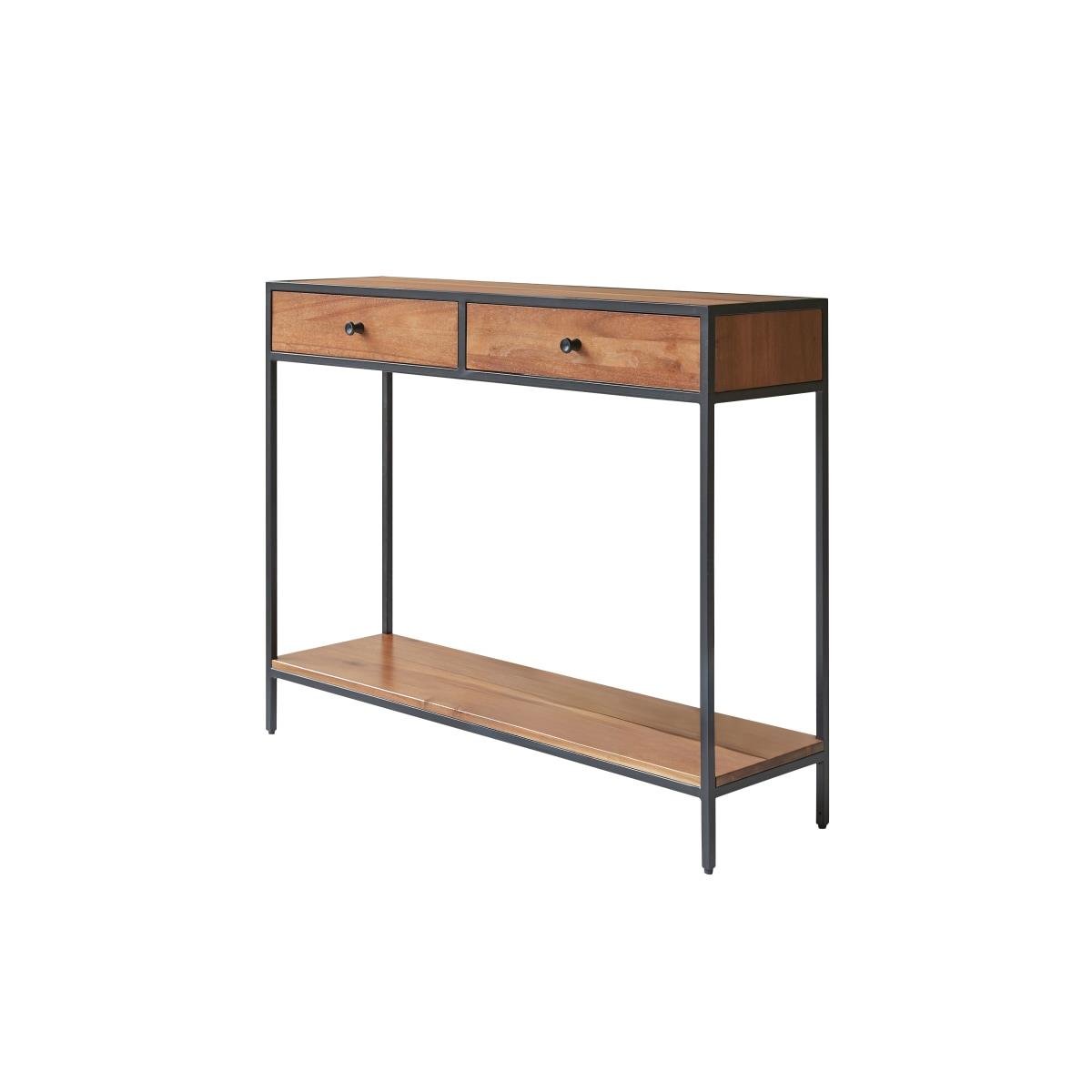 Tikamoon - Agra - Massief acacia en metalen bijzettafel