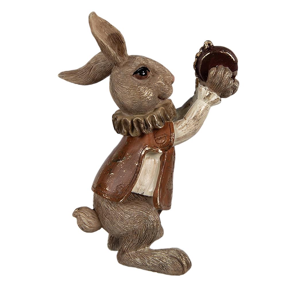 Clayre & Eef Beeld Konijn 13 cm Bruin Polyresin