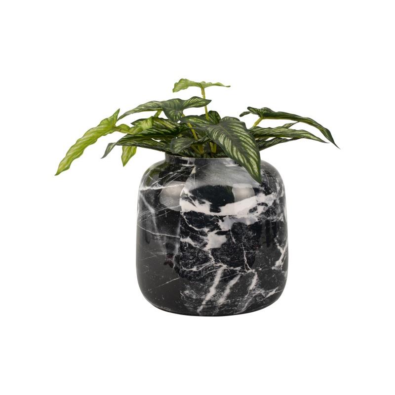 Present Time Vaas Marble Look Sphere Small Black