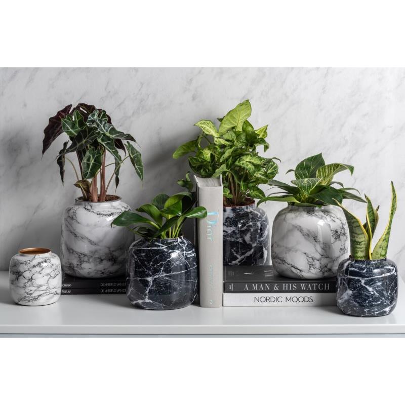 Present Time Vaas Marble Look Sphere Small Black