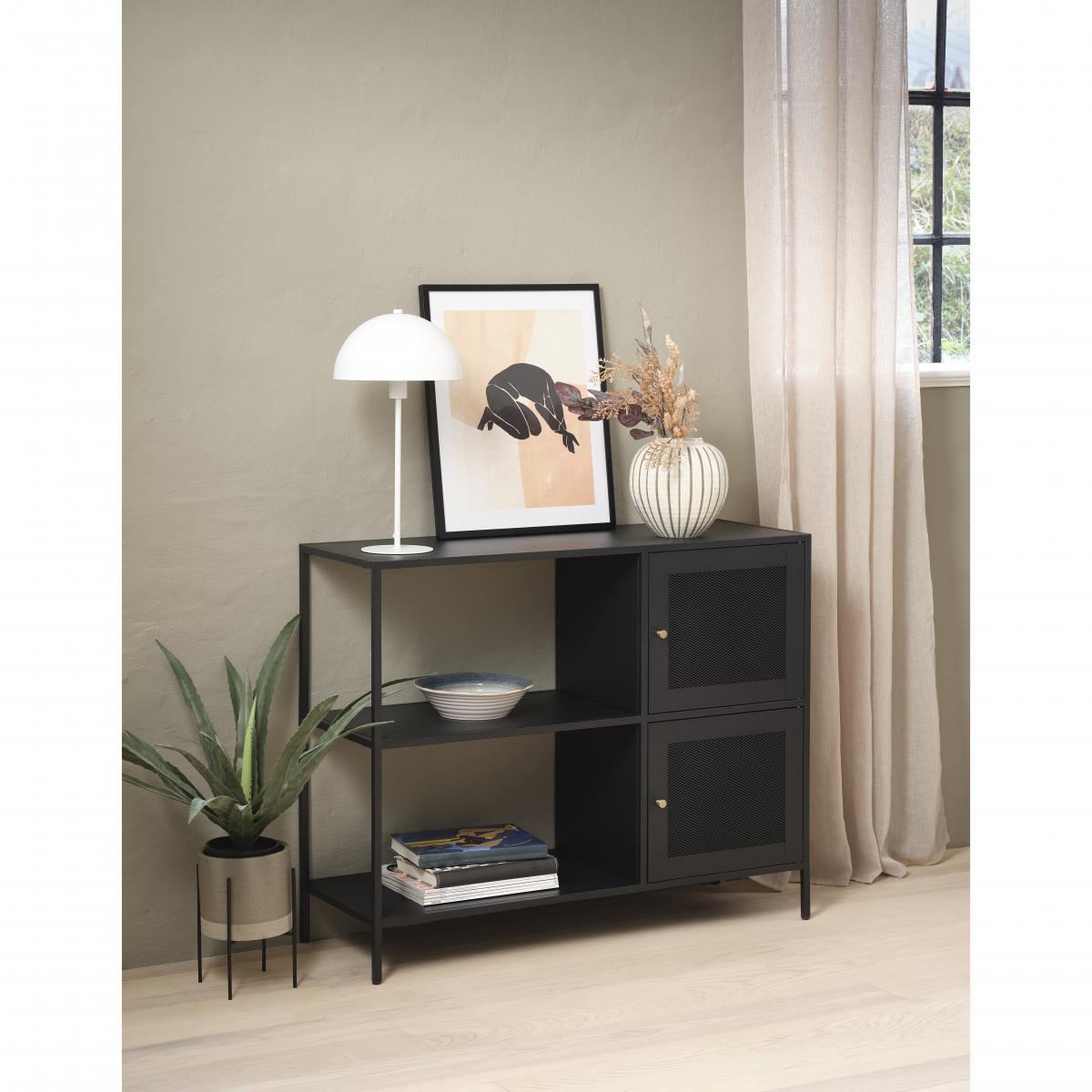 Nordic Home Sigurd metalen dressoir - 2 deurs - 100 cm - zwart