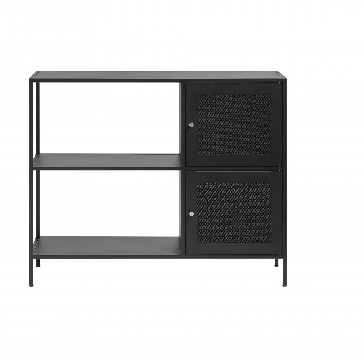 Nordic Home Sigurd metalen dressoir - 2 deurs - 100 cm - zwart