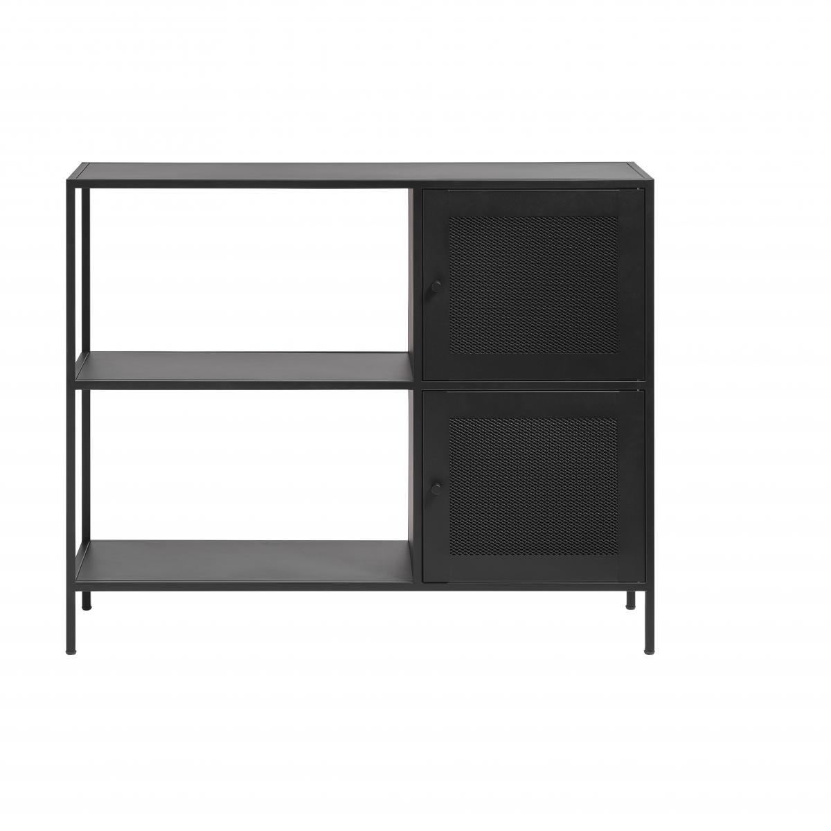 Nordic Home Sigurd metalen dressoir - 2 deurs - 100 cm - zwart