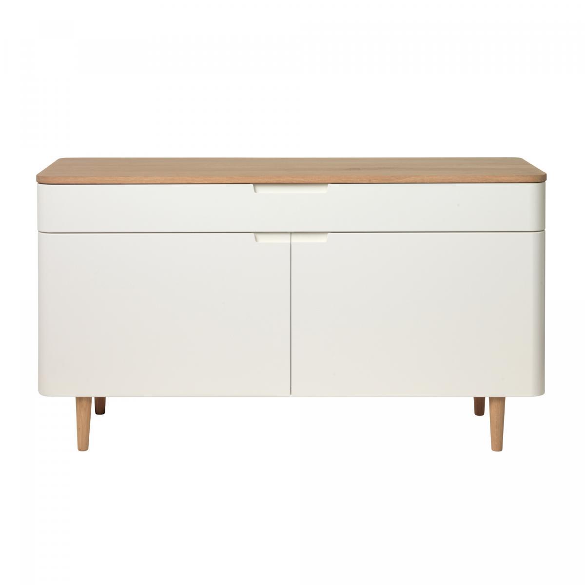 Nordic Home Rune dressoir - 140 cm - eikenhout -naturel|wit