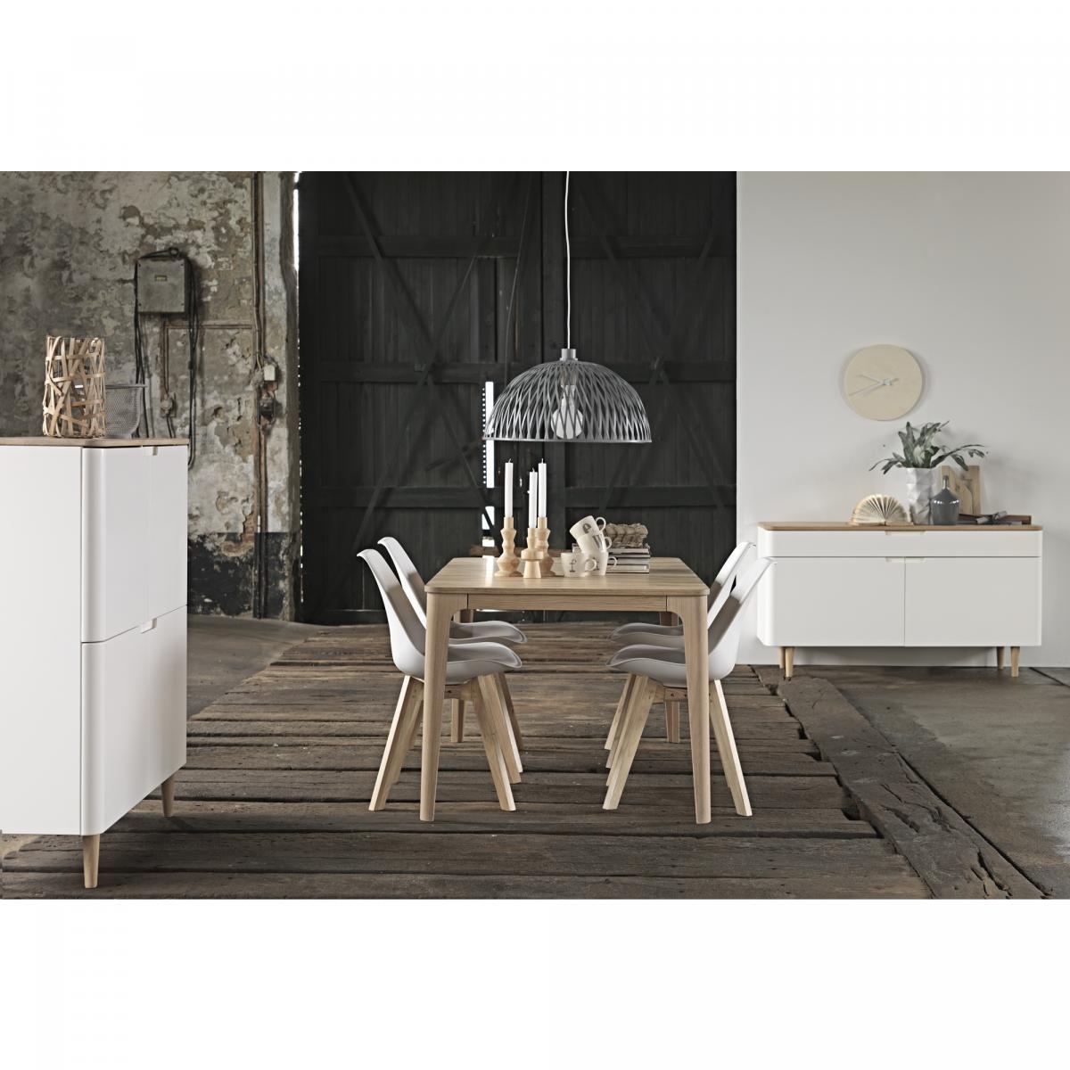 Nordic Home Rune dressoir - 140 cm - eikenhout -naturel|wit