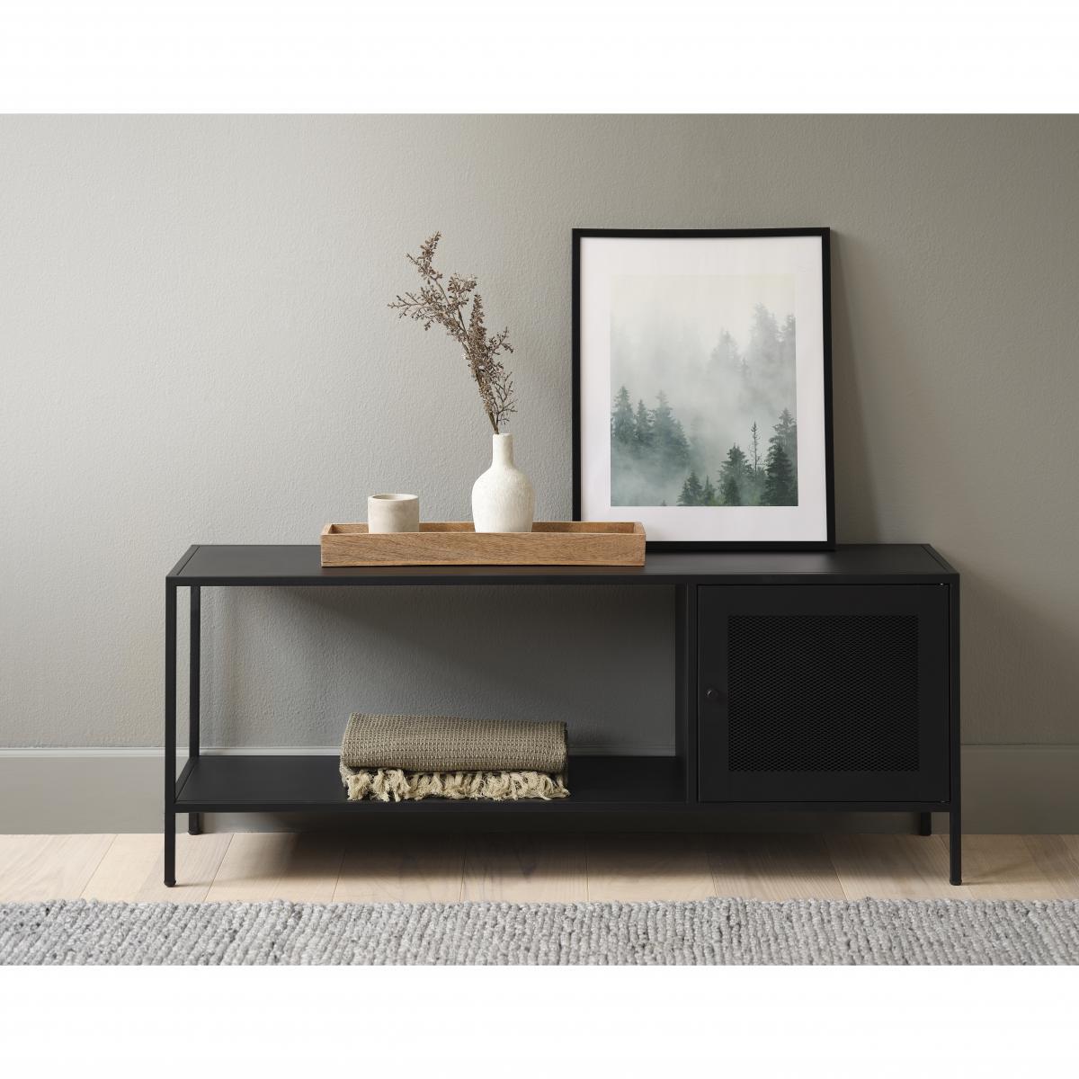 Nordic Home Sigurd metalen dressoir - 1 deur - 120 cm - zwart