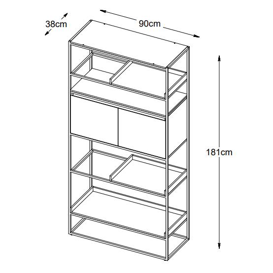 Nordic Home Jonah boekenkast - 181 cm