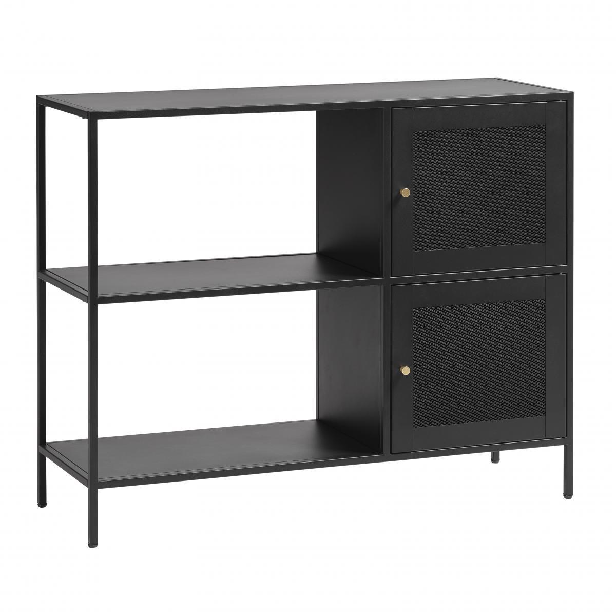 Nordic Home Sigurd metalen dressoir - 2 deurs - 100 cm - zwart