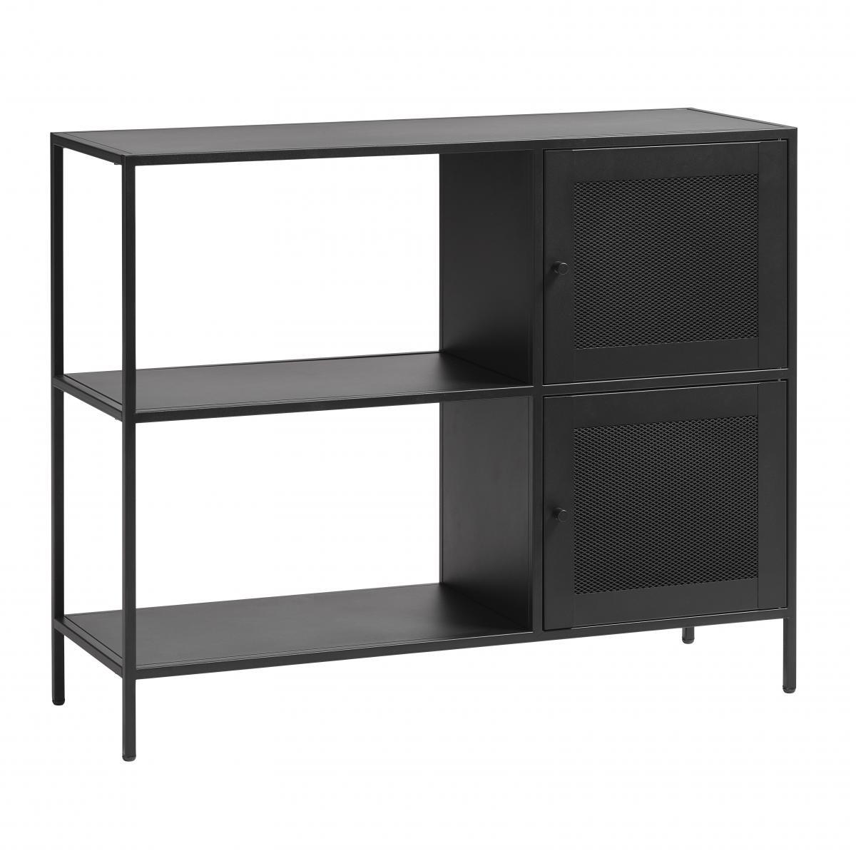 Nordic Home Sigurd metalen dressoir - 2 deurs - 100 cm - zwart