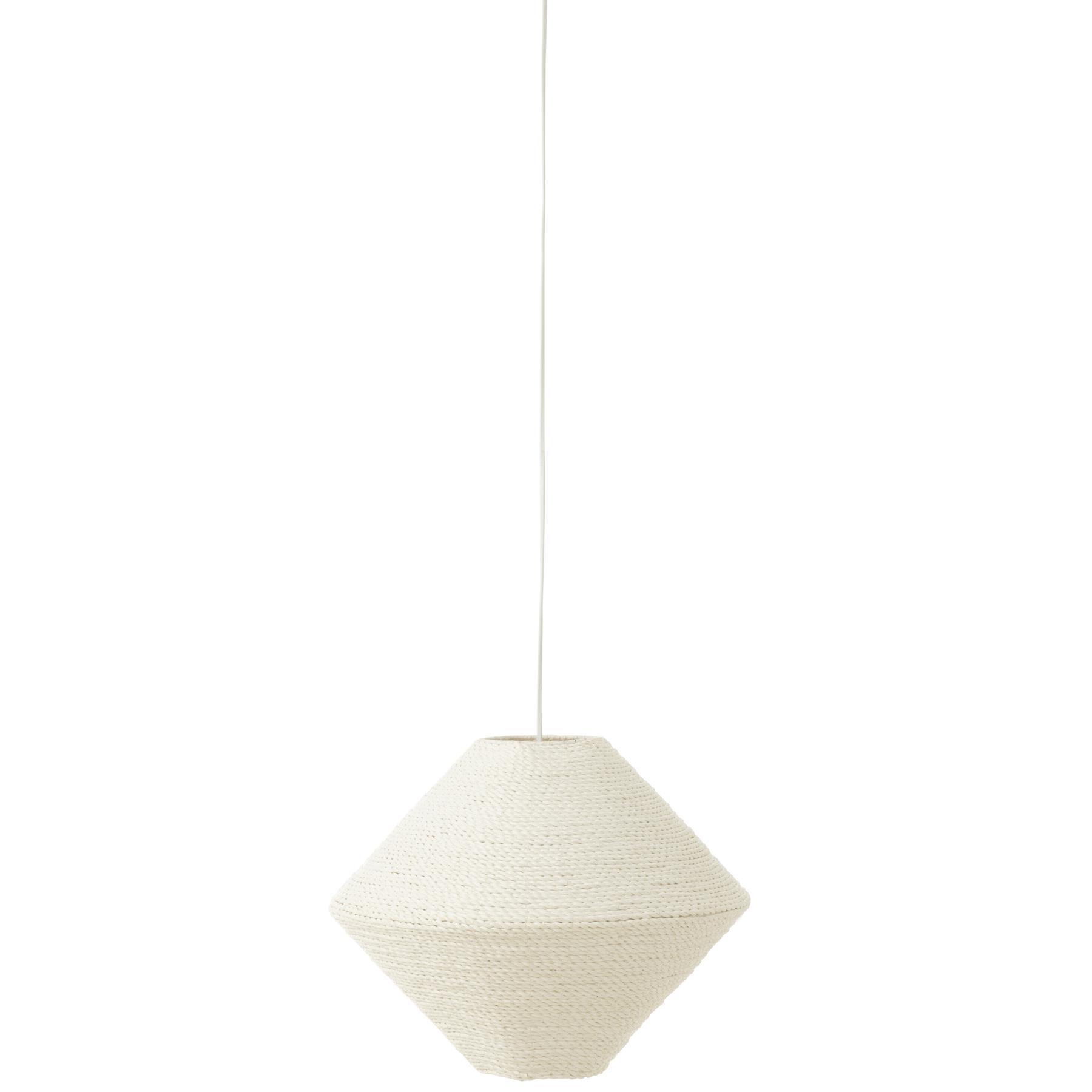 J-Line - Hanglamp Ufo Raffia Wit Large - 40x40x32cm