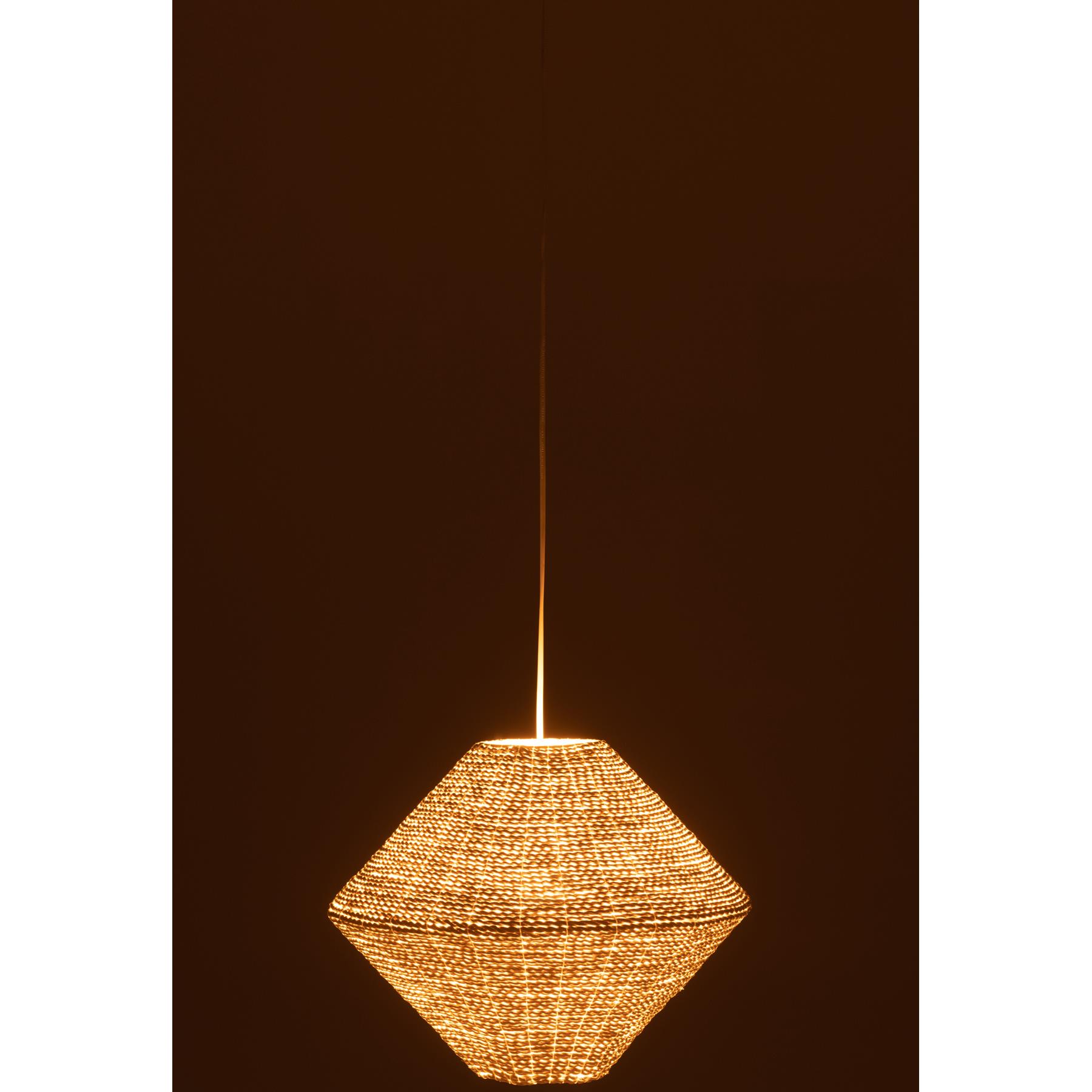 J-Line - Hanglamp Ufo Raffia Wit Large - 40x40x32cm