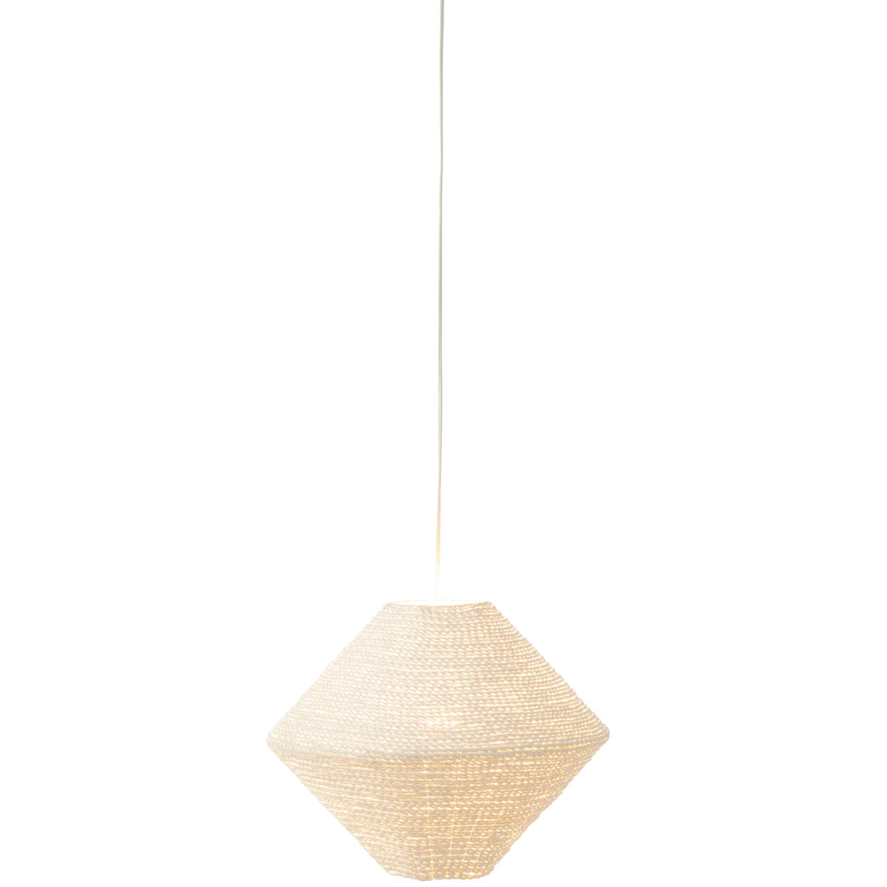 J-Line - Hanglamp Ufo Raffia Wit Large - 40x40x32cm