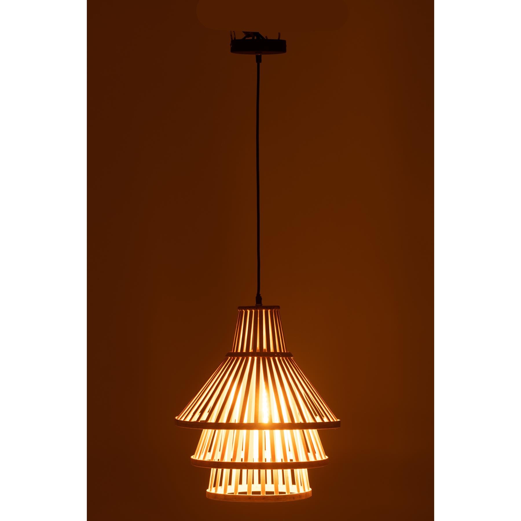 J-Line - Hanglamp Lagen Bamboo Naturel Medium - 32.5x32.5x162cm