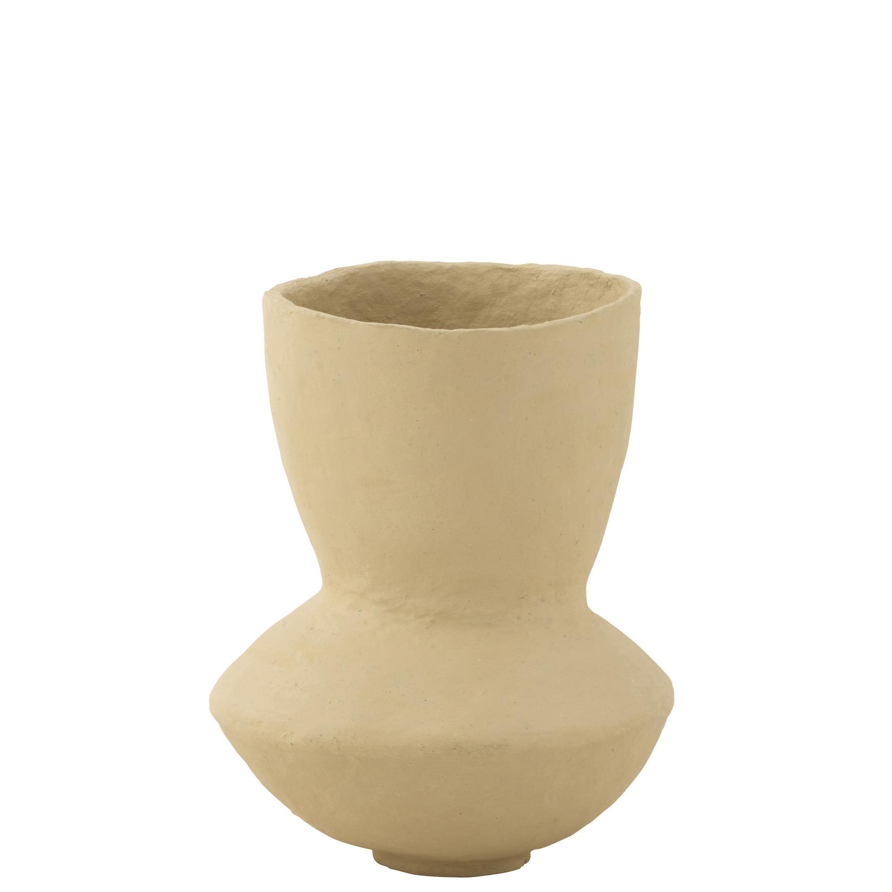 J-line - Pot Archaic Papier Mache Naturel Large - 35x35x55cm