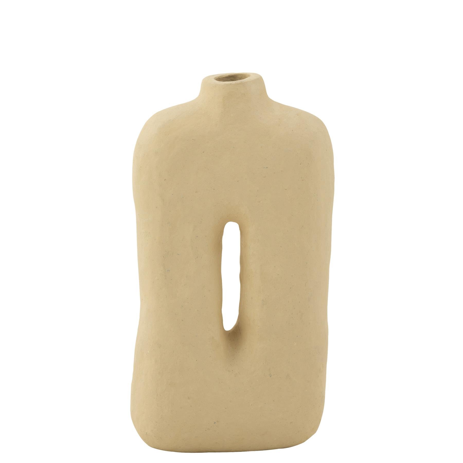J-line - Pot Square Papier Mache Naturel - 25x10x50cm