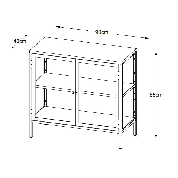 Nordic Home Ragnar dressoir - 90 cm - zwart