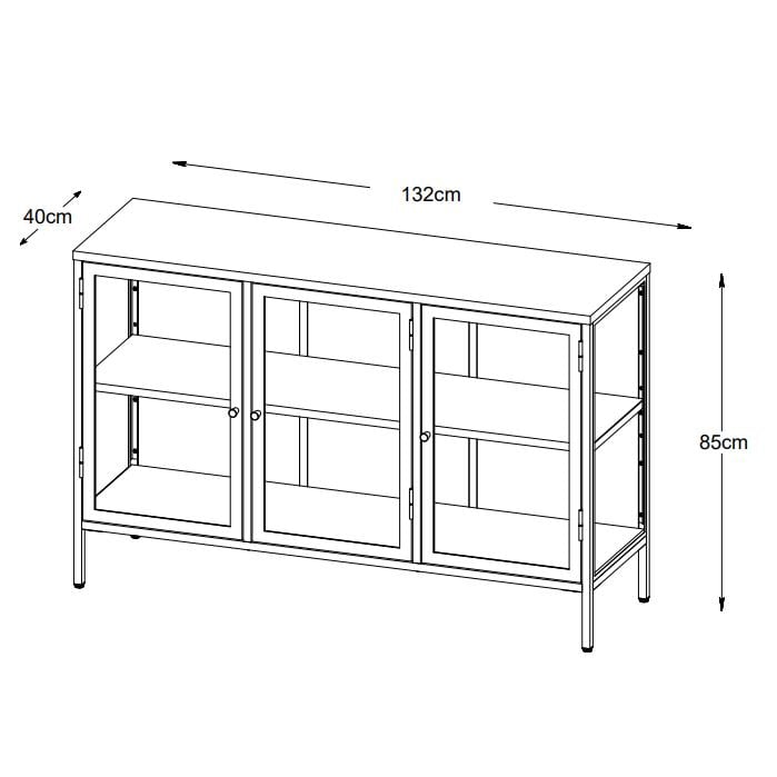 Nordic Home Ragnar dressoir - 130 cm - zwart
