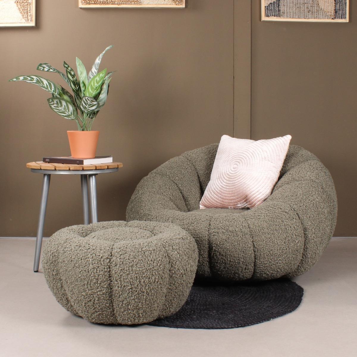 DS4U Olivia DLX fauteuil teddy - groen