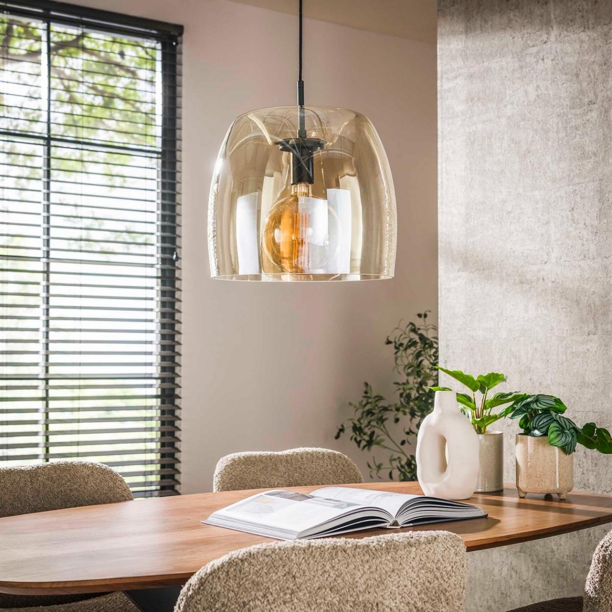 Fraaai Ariana hanglamp 1L drift glas - amber