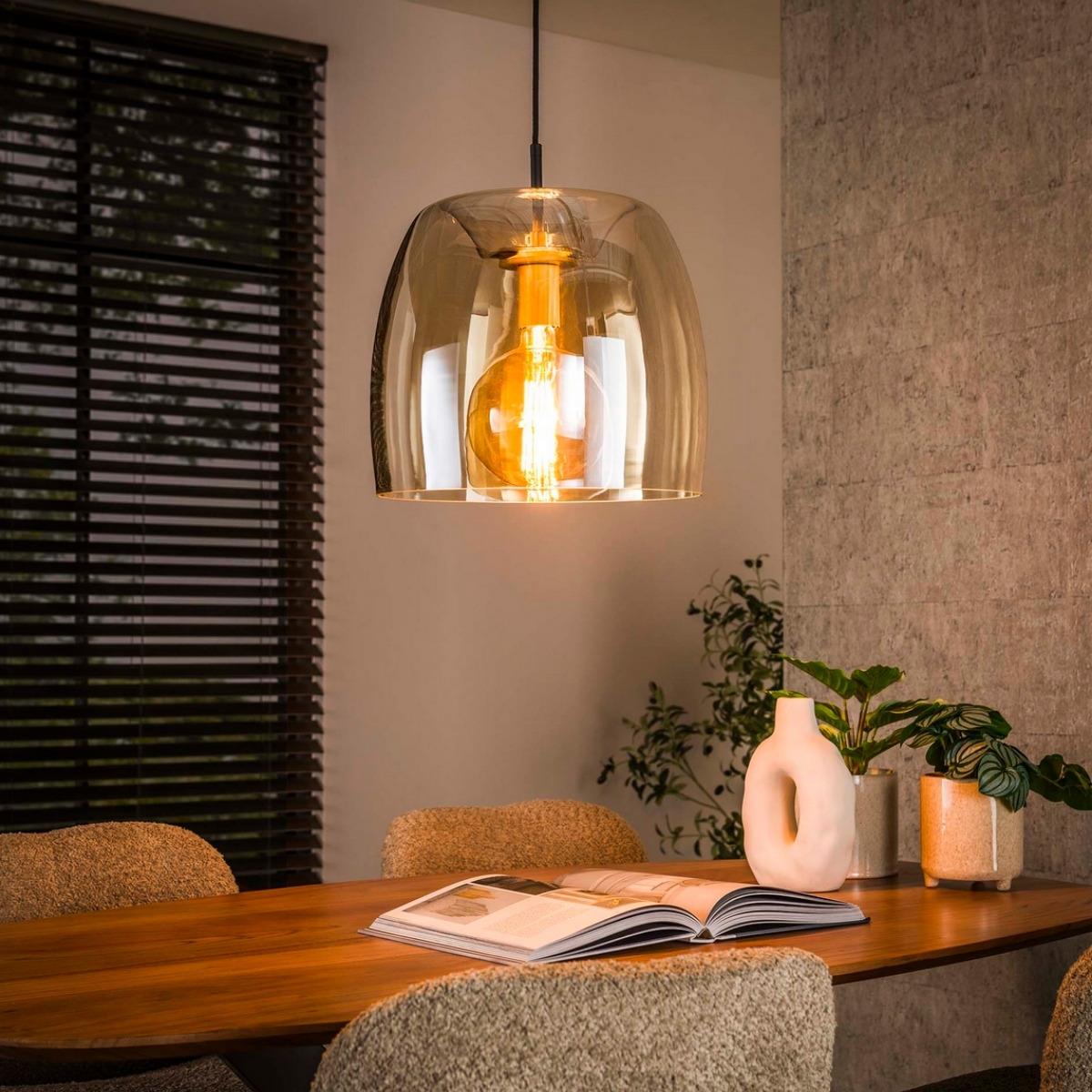 Fraaai Ariana hanglamp 1L drift glas - amber