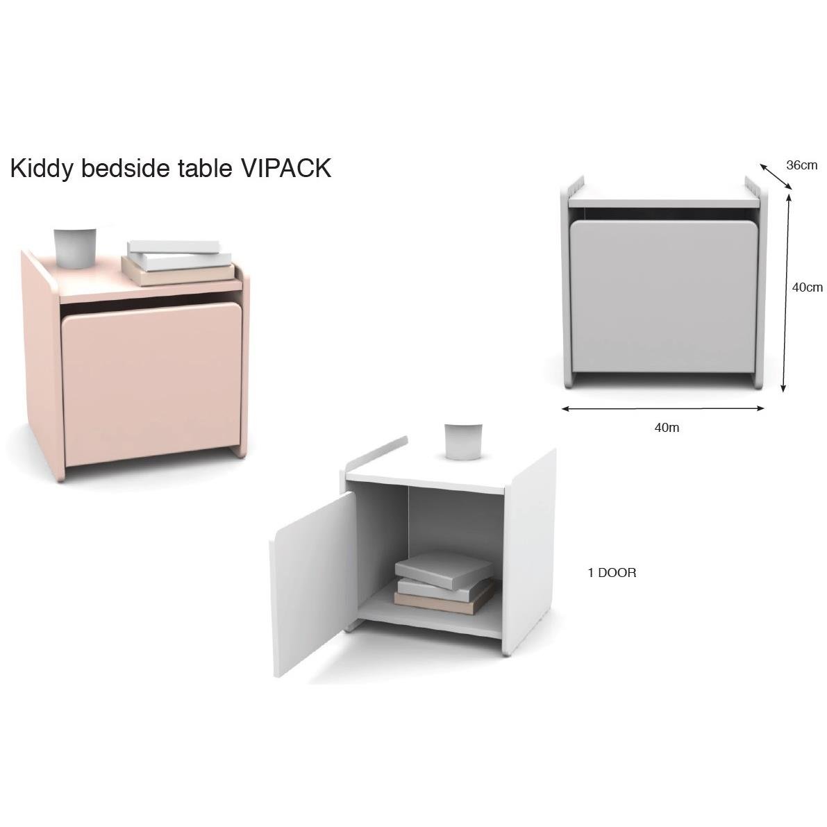 LUCEVI - Kiddy Kindernachtkastje- Hout - Wit - 40x36x41cm