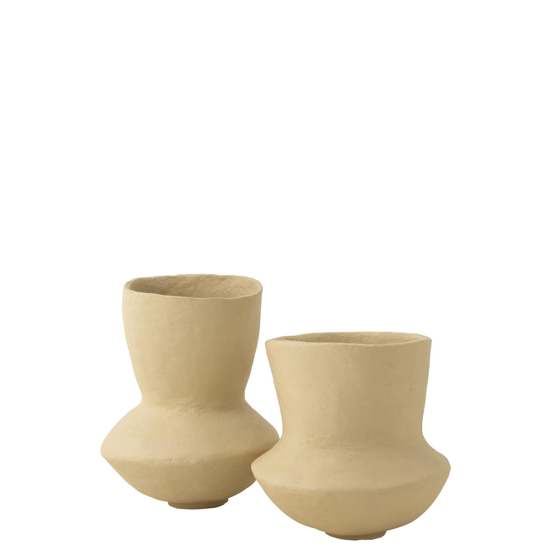 J-line - Pot Archaic Papier Mache Naturel Large - 35x35x55cm