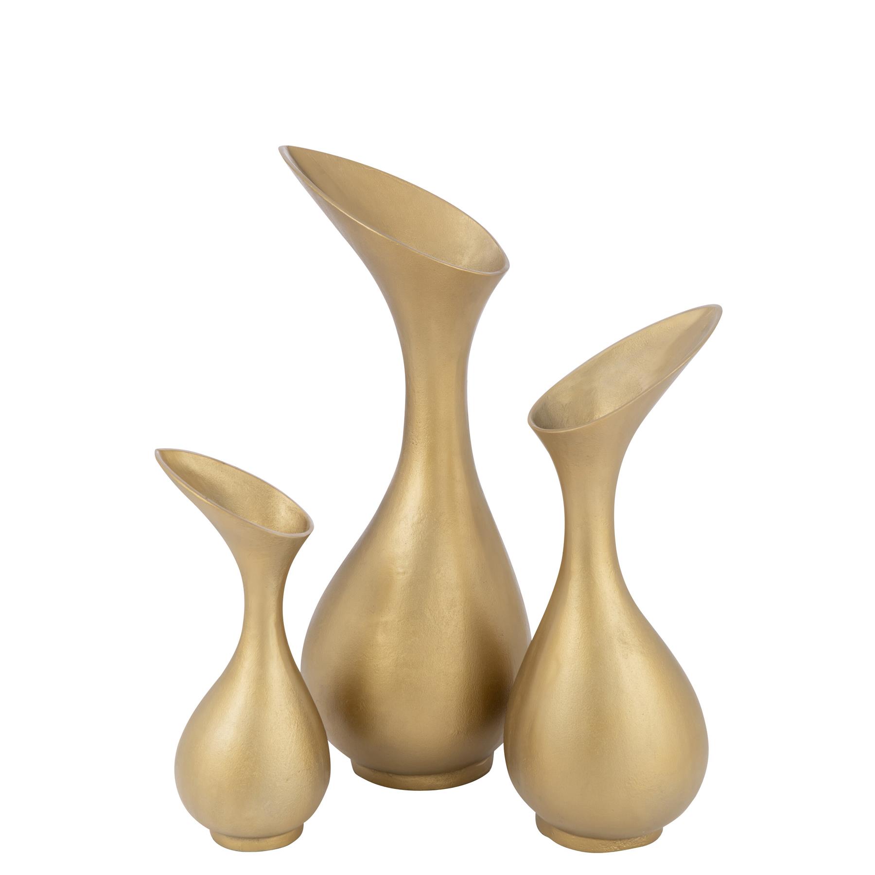 J-Line - Vaas Olivia Aluminium Goud Large - 35x29x77cm