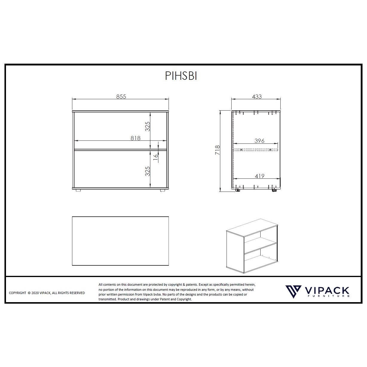 LUCEVI - Pino Boekenkast- Hout - Wit - 85.5x43.3 x71.8 cm