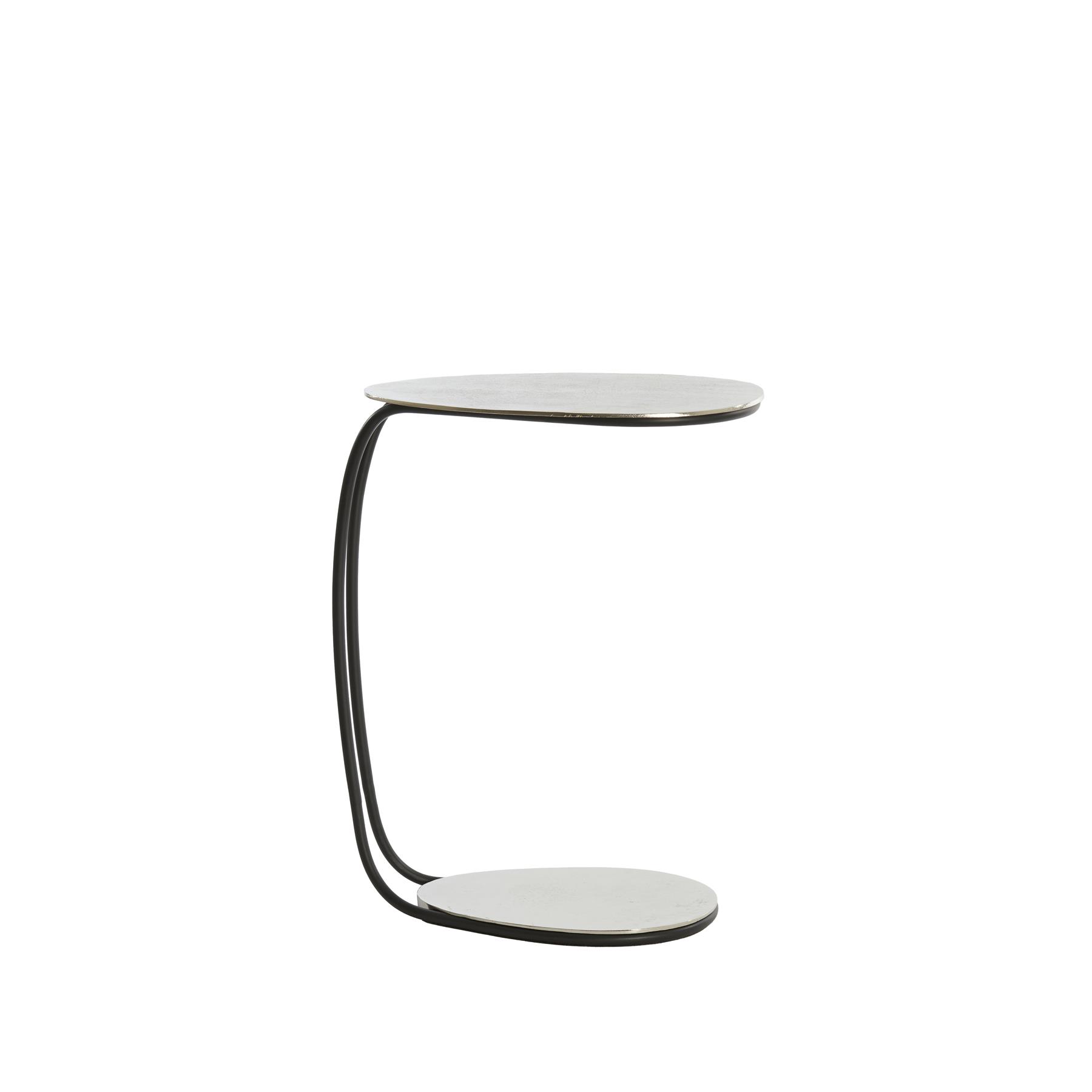 Light&living Bijzettafel 43x27x53 cm MARSH ruw nikkel+zwart