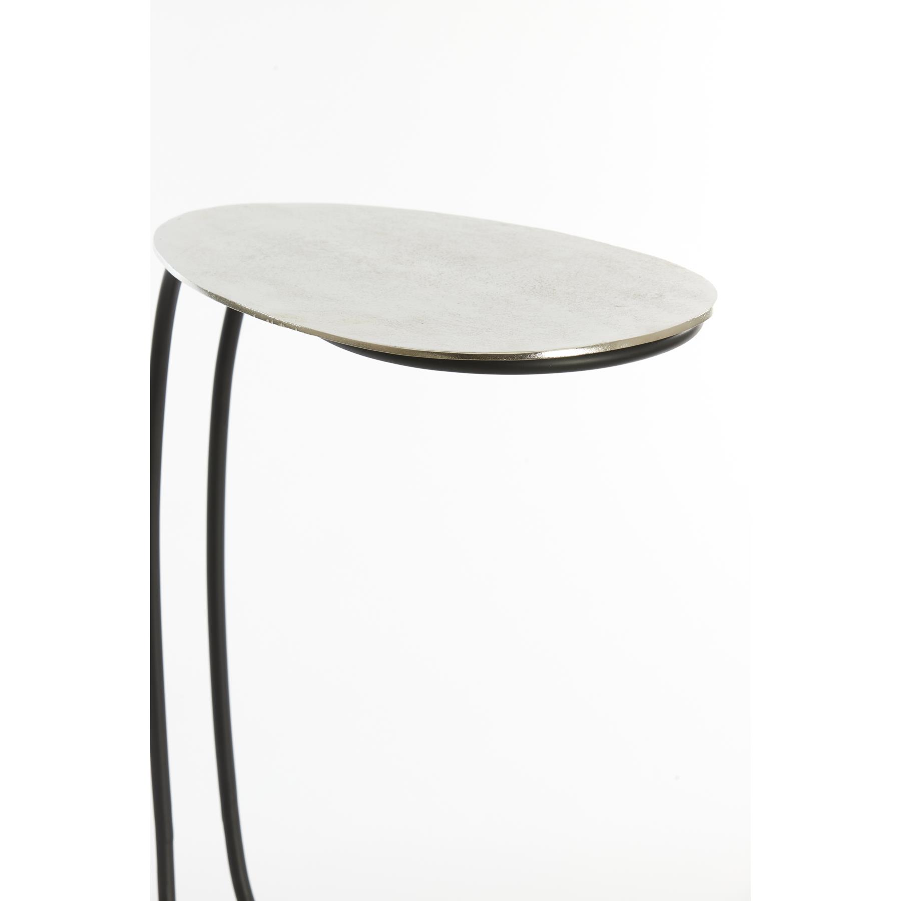 Light&living Bijzettafel 43x27x53 cm MARSH ruw nikkel+zwart