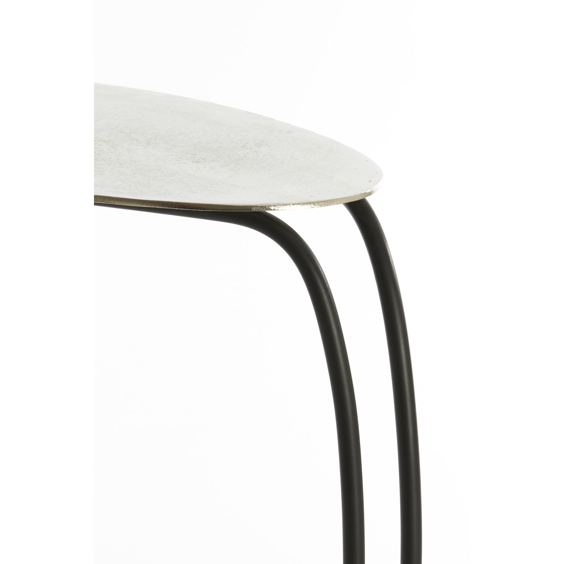 Light&living Bijzettafel 43x27x53 cm MARSH ruw nikkel+zwart