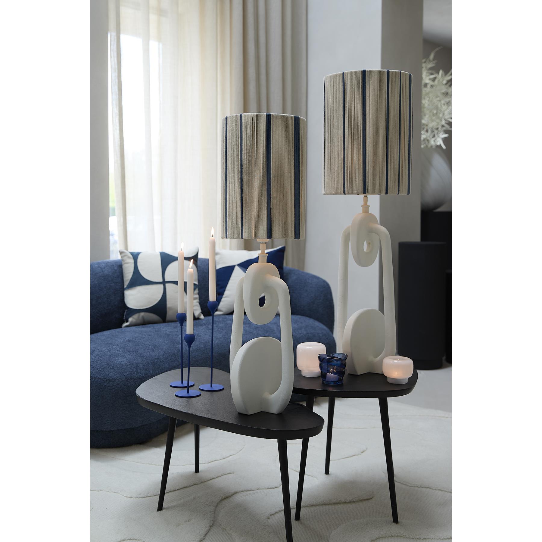 Light & Living Light&living Kap cilinder 25-25-36 cm MEDAN crème+blauw