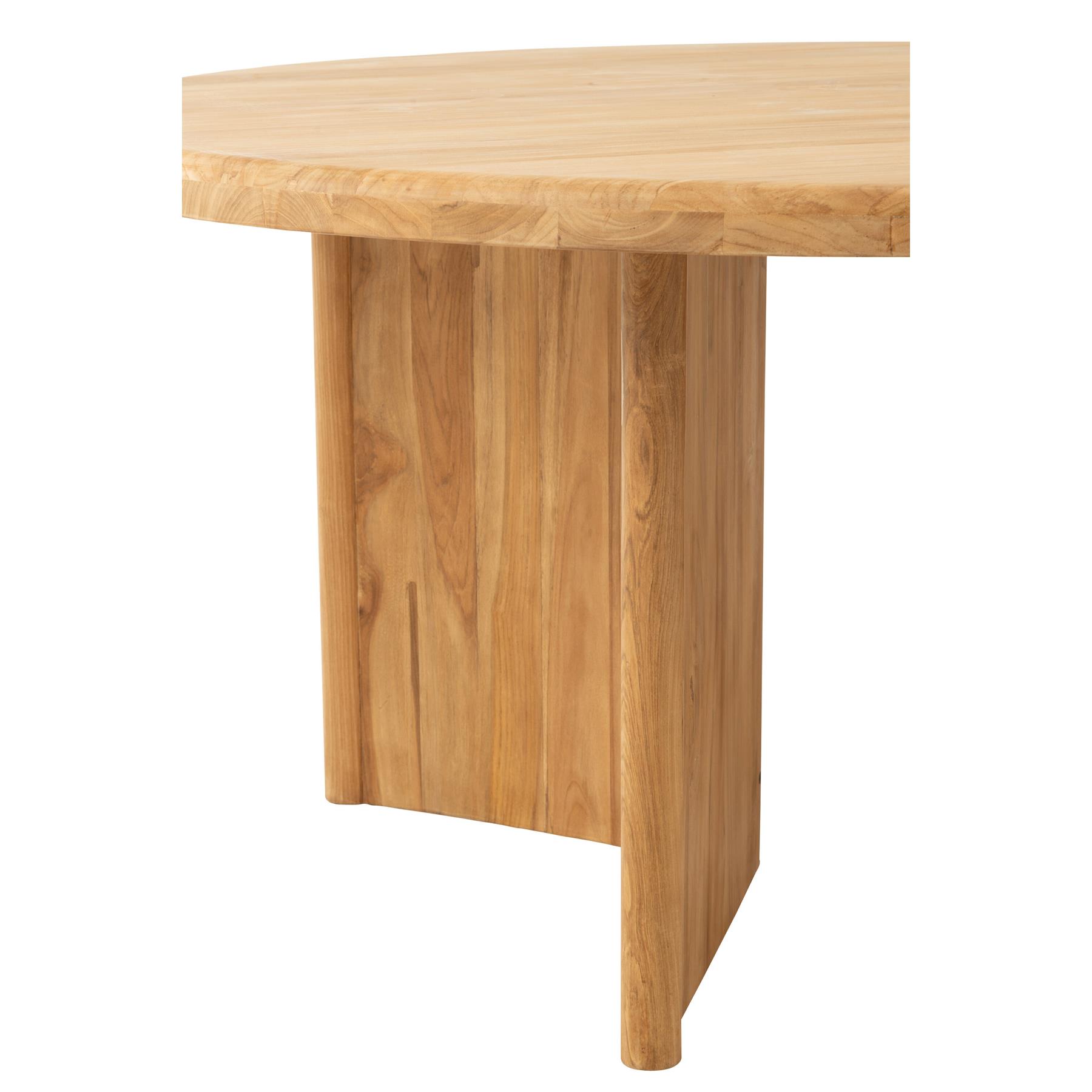 J-line - Tafel Rond Teak Hout Naturel - 150x150x75cm
