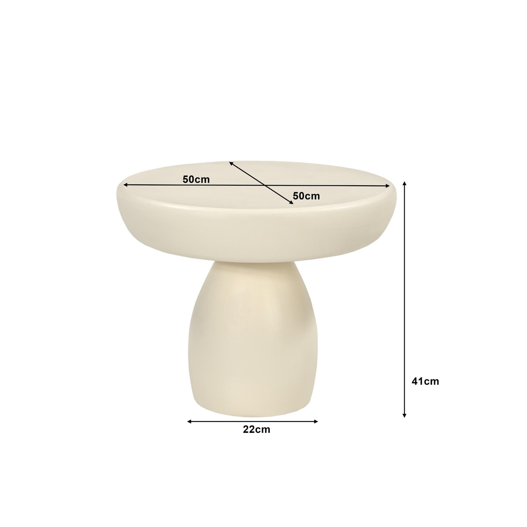 Brix - Salontafel Dune - Ivoor - MDF|Beton - 50 cm