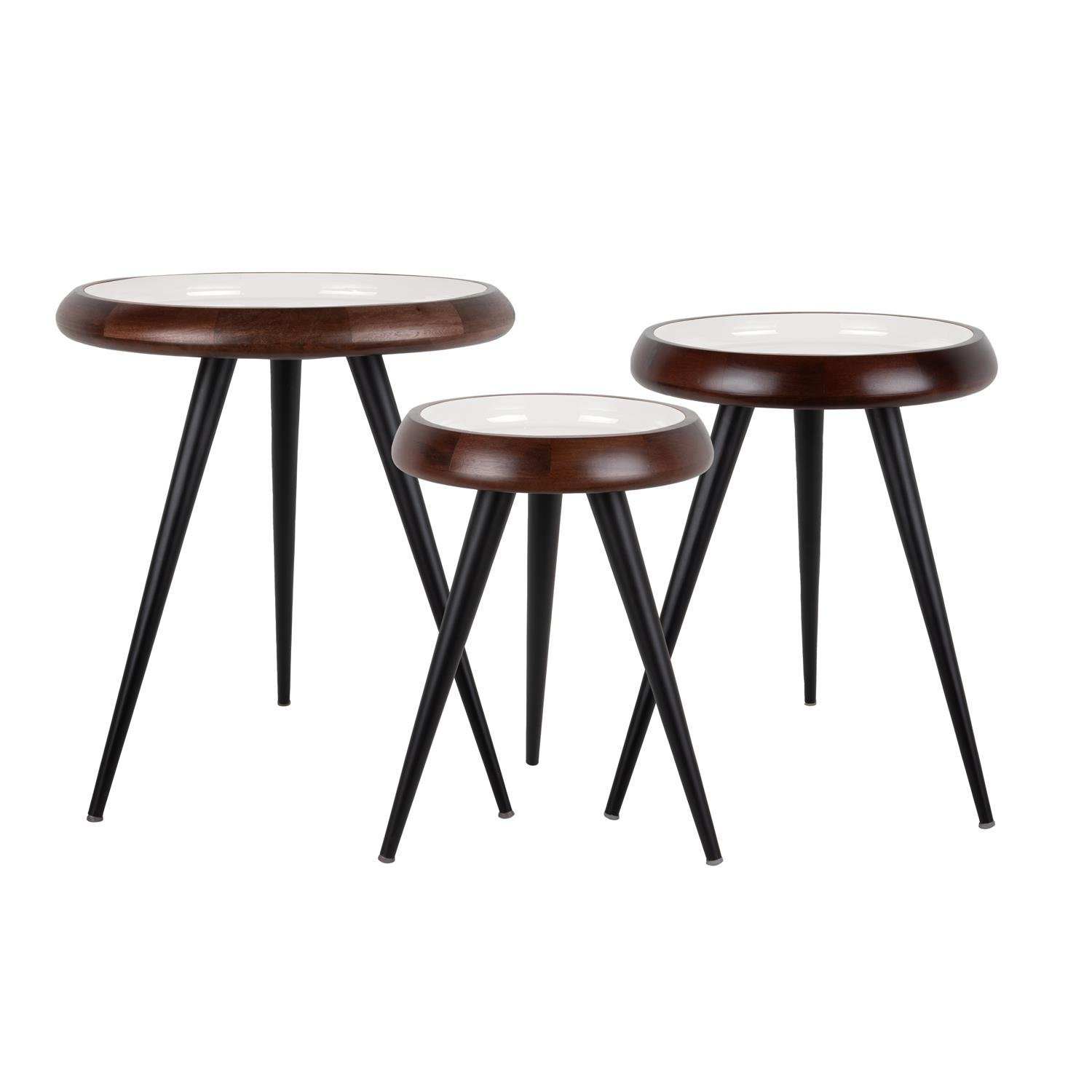 Leitmotiv - Bijzettafel Set Tripod  - Ivoor - Set van 3