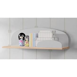 LUCEVI - Kiddy Wandplank 65cm - Hout - Grijs - 65x25x21.5 cm