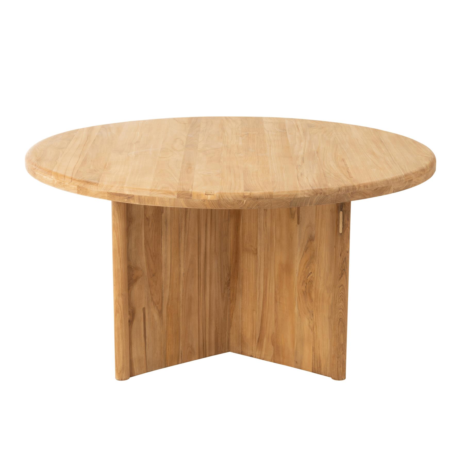 J-line - Tafel Rond Teak Hout Naturel - 150x150x75cm