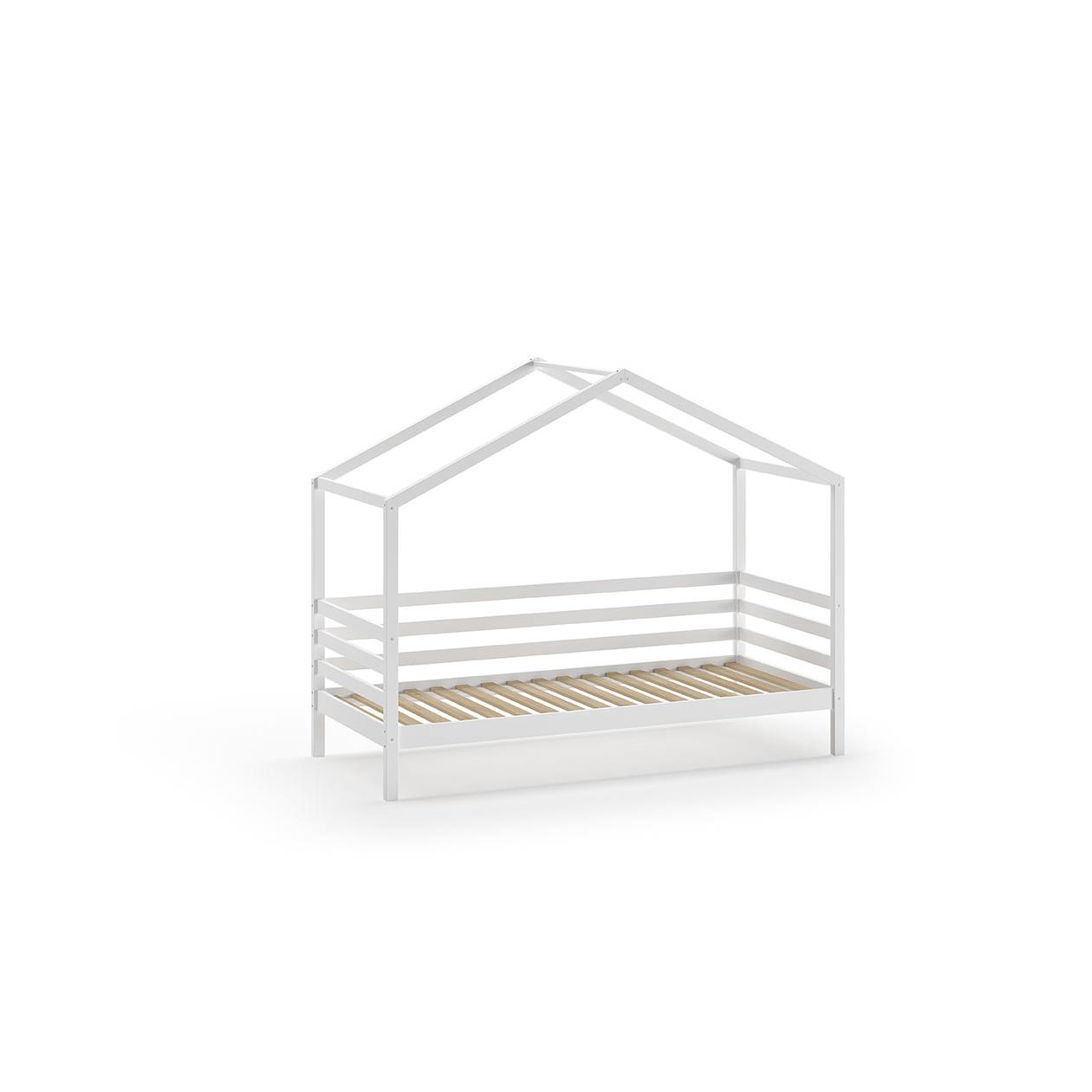 LUCEVI - Huisbed 90x200cm en rolbed - 210x96x170cm - Wit