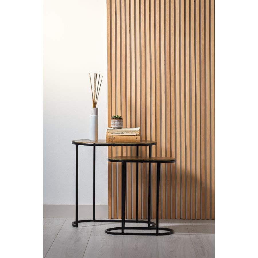 Light & Living - Bijzettafel BOCOV - 53x26x53cm - Brons - Set van 2