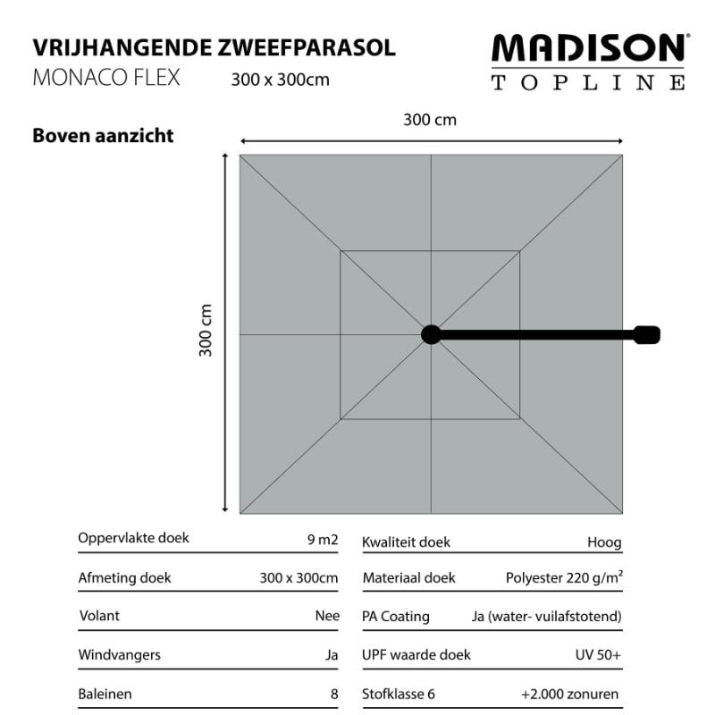 Madison Parasol monaco flex III ecru + voet + hoes